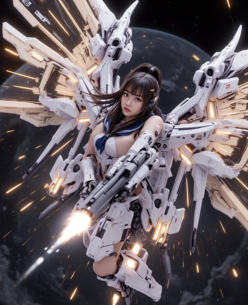 (best quality:1.2), 8k, highres, octan render, (masterpiece), extremely ultra detail, cyborgized Japanese woman, extremely ultra cute face, , skinny body, flat chest, (blue metallic mechanical frame:1.5), (Power cables connected throughout the body), detaile up, Instead of hair, there are cables growing out of it, mechanical fusion, mechanical skeleton, bio mechanics, mechanical life-form, highly intricate detail, extremely ultra real texture, human-like skin, realistic hair, ultra realistic details, professional lighting, (realistic:1.4), (RAW photo:1.2), (photorealistic:1.5)