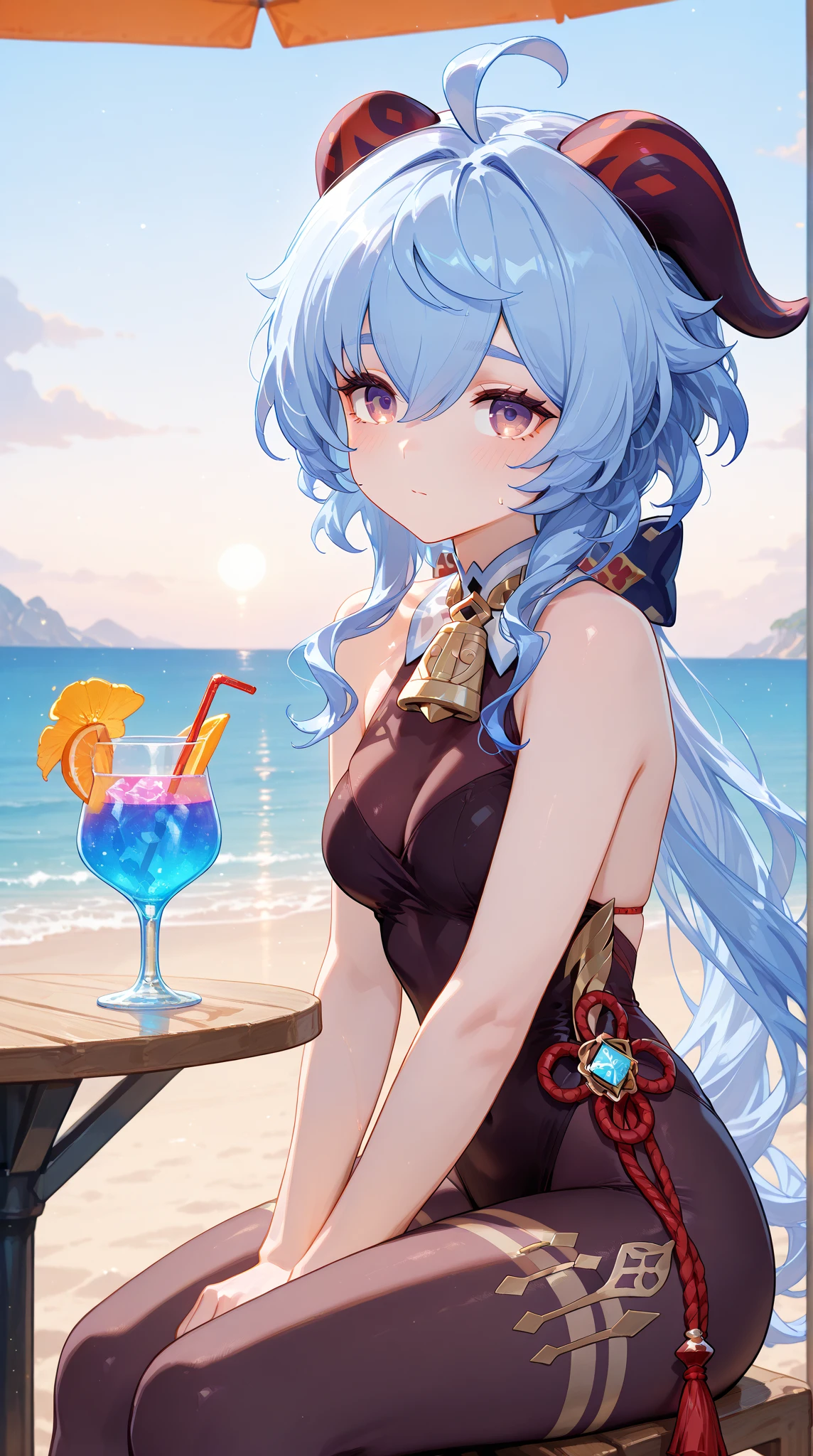 1 Girl, In a container,  cocktail glass,  whole body,