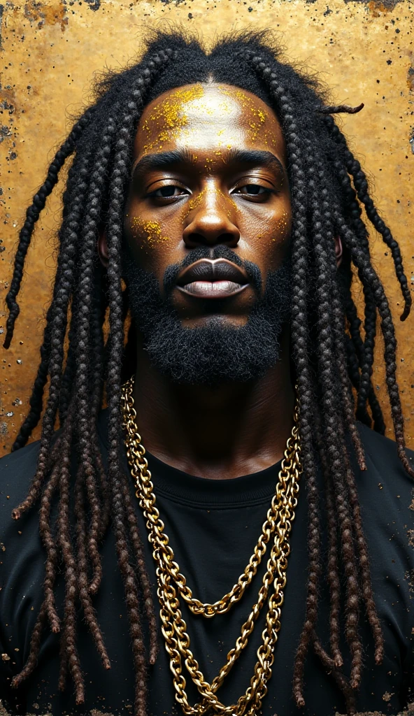 homem negro magro com dreads e cavanhaque curto