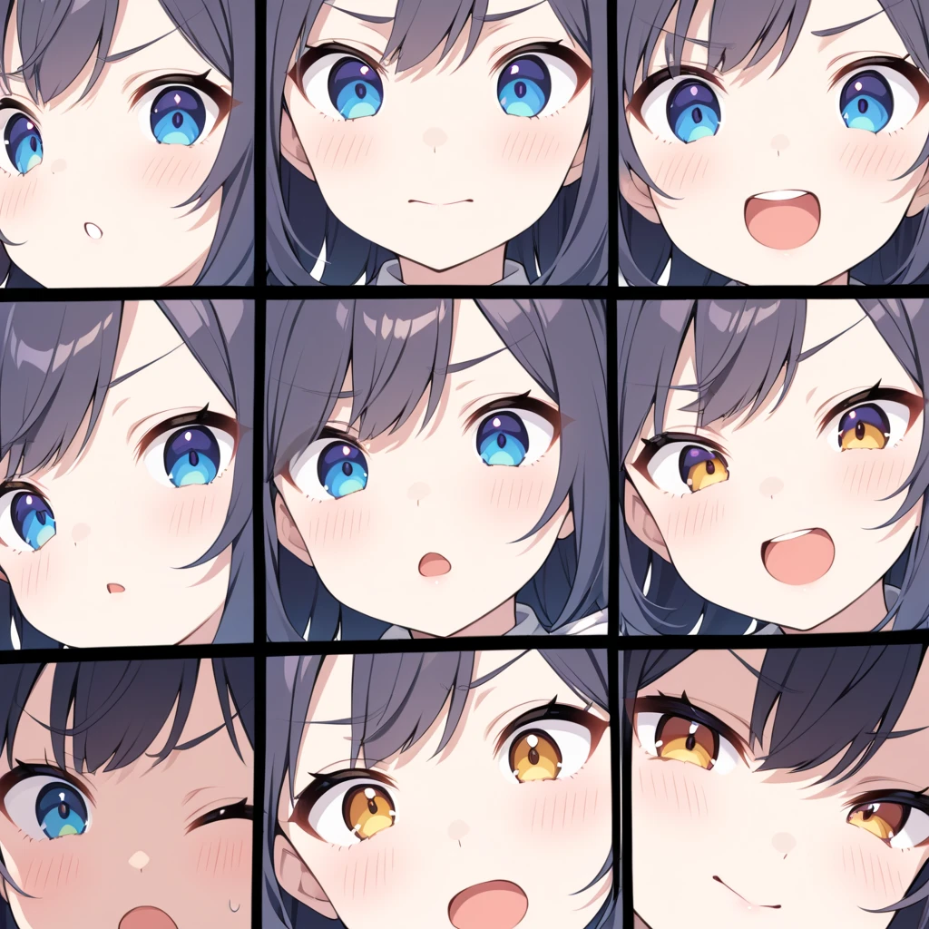 facial expression close-up, white eyes,  