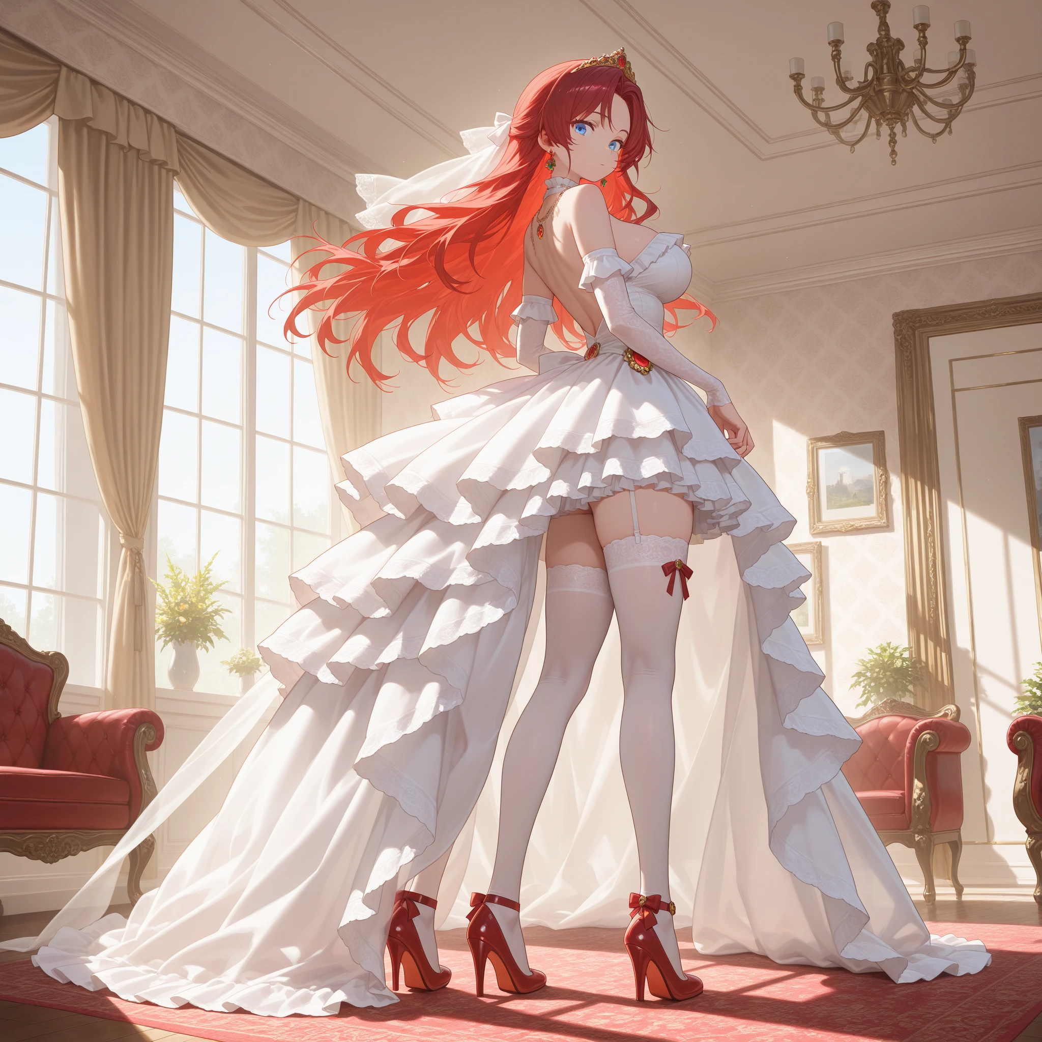Rias Gremory con vestido de novia trasparente super sexys