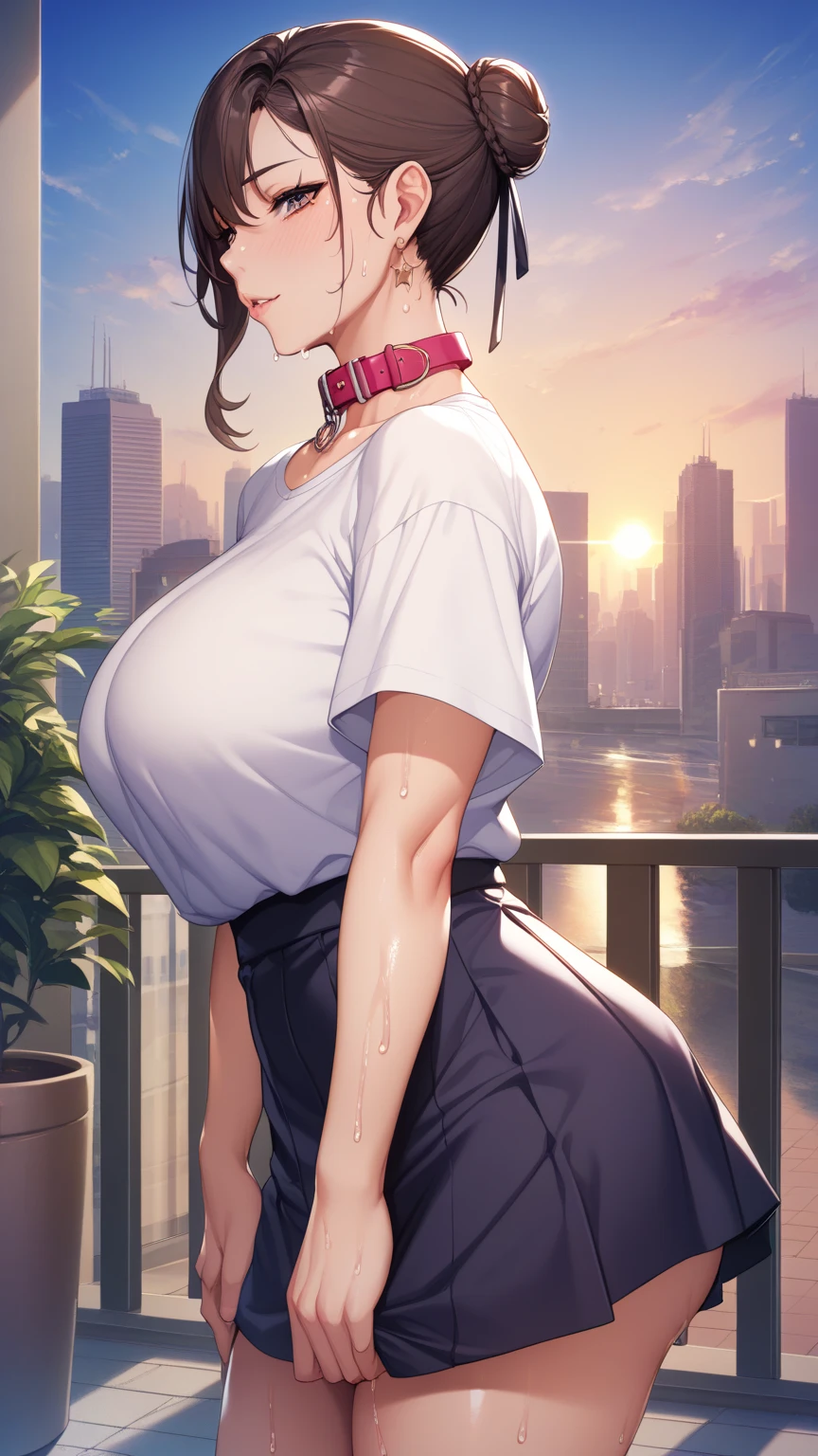 big breasts:1.2、、White dress、grab the skirt with your hands、masterpiece、highest quality、very detailed、very realistic eyeasterpiece、highest quality、very detailed、1 girl、grab your chest、nsfw、nipple、avoid、See-through、city、crowd、No panties、from below、Pussy、love juice、big breasts、center of attention、white sundress、sit on a bench、shoulder strap、