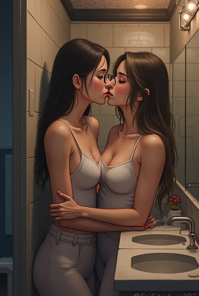 2 woman taking a shower surrounded by small children 