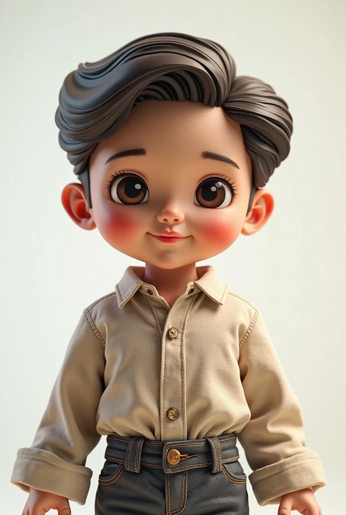 Creat an image of character,a clever and mischievous faty boy,troublesome, attractive to childrens,dark black background, with only three hair on head,gangster type 