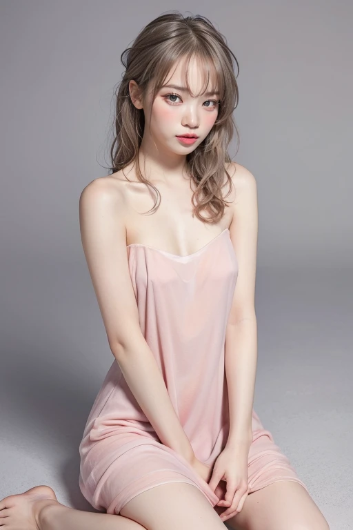 (Photorealistic), (Ultra High Realistic), (Ultra High Definition), (Ultra High Detailed), (Increase the contrast:1.9), (Increase the Saturation:1.9), (1Girl), Beautiful face, Cute face, Face Slimming, Japanese young girl, semi long curly hair, (light Brown hair), ((Slimmer)), ((Waist Slimming)), ((Small Buttocks1.5)), ((Slimmer Legs:1.5)), (small Breasts:1.3), (Cleavage:0.8), (perfectly shaped ), (small and Beautiful ), ((White dress)), (((Model pose In the palace of Elizabeth))), movie lighting,