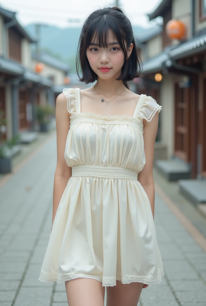 Maid clothesを着た女の子、Maid clothes、mini skirt、 dress、(master piece:1.3)、(clear pictures)、Raw photo、(highest quality、master piece:1.2)、realistic skin texture、(detailed background : 1.2)、