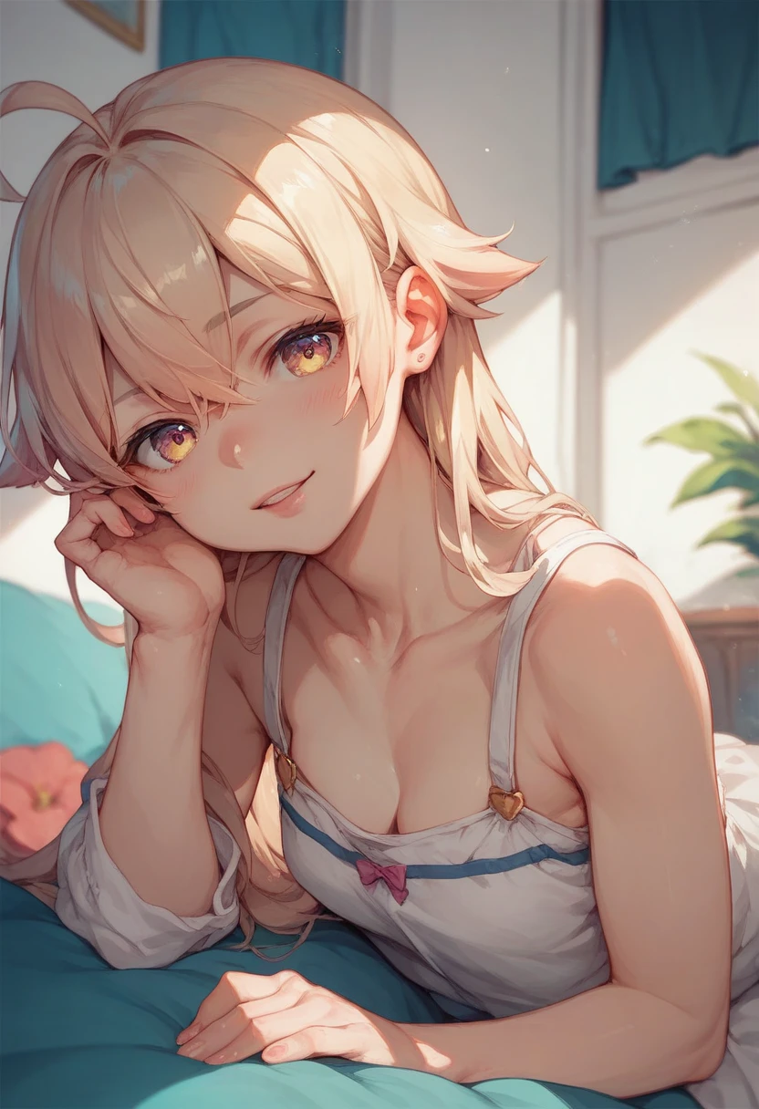 Photorealistic:1.5, Beautiful woman, hairstyle that bounces outward, (medium hair:1.5), (platinum blond hair:1.5), (platinum blond colored eyelash:1.5), (parted bangs:1.5), (amber color eyes:1.5), (sleepy face:1.5), blush:1.2, (tilt one's head:1.5), (hairpin:1.3), (masterpiece:1.3), (best quality:1.3), high-resolution, Head-on angle, Body facing forward, solo, beautiful detailed eyes, mid day, (((best quality, textile shading, ultra detailed))), extremely detailed CG unity 8k wallpaper, Highly Detailed beautiful and aesthetic, high resolution, detailed, dramatic lighting, 1Character, soft, gentle colors, (small breast:1.5), (white camisole:1.5), (super long hem summer cardigan:1.5), (skinny:1.5), blur background, downtown:1.5, squatting:1.2, armpit:1.5,