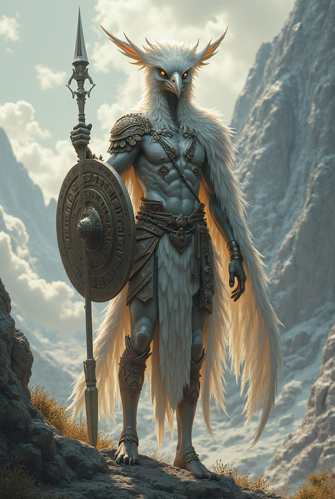 God character with wolf and falcon traits