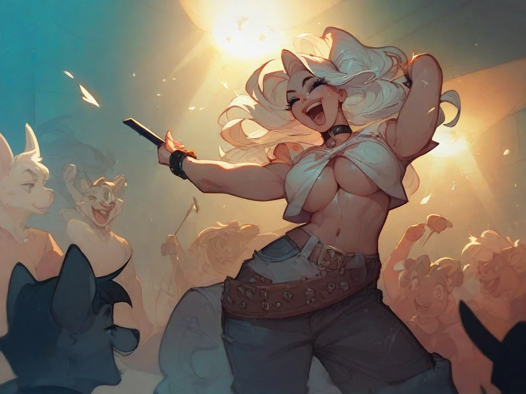 Full body Photo of a hot beautiful young adult woman, highlighted gray hair , samurai shoulder armor, holy soward,(big breasts:1.4), no bra, looking at viewer,particle,wind ,flames ,backlighting,rim lighting,upper body,hot pose, you can see her nipples, visible areolas, see through, naked feet, bare feet, beautiful feet, facing the viewer, full body view, action pose, big blue sky eyes, happy grin smile, perfect young body proportions, perfect ass, perfect tiny body, pretty young face, thick thighs, thigh gap, cameltoe, visible crotch, big breasts, (focus on breasts:1.2), hard nipples, perky tits, visible areolas, nip-slip, visible nipples,