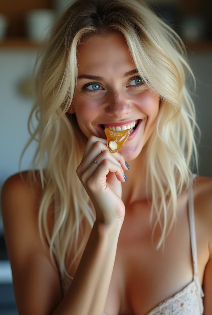 Margot Robbie eating my dick on bed
