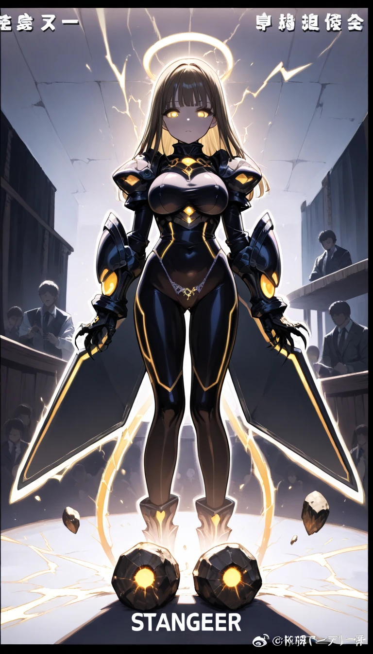 (masterpiece, best_quality, ultra-detailed, immaculate:1.3), epic, illustration, goth sweet girl, 1girl, cute, full body, [:revealing costume design,:0.2], official art, (dark skin:1.3), punk hair, goldenrod hair, long bombshell hair,  matte black lighting , at a tiny library, bombshell hair, gray hair, Messy Bun, praise the sun<lyco:EnvyBeautyMix44:1>