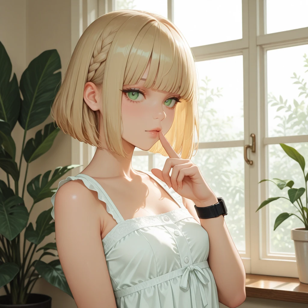 short hairと白のシャツ, short hair, 前髪のあるshort hair, Cute face girl, Cute little face in a portrait, French Bob, White skin!!, 短い茶色の髪とBig eyes, Soft Portrait Shot 8k, Beautiful light、Big eyes, Beautiful girl, Young girl with bob cut, Best image quality, Tabletop, Leonardo da Vinci's Notebooks Da Vinci, Leonardo da Vinci's manuscript in the background,See-through gown,