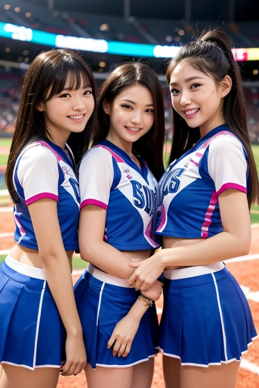 (NSFW), (2 girls),(crowd, Photo of beautiful Japanese idols in Athletics),(smile),(Colossal breasts 1.3),(Saggy breasts),(Big Ass),(Sunburned skin),(place:National Stadium),(wow, gym uniform,white shirt)