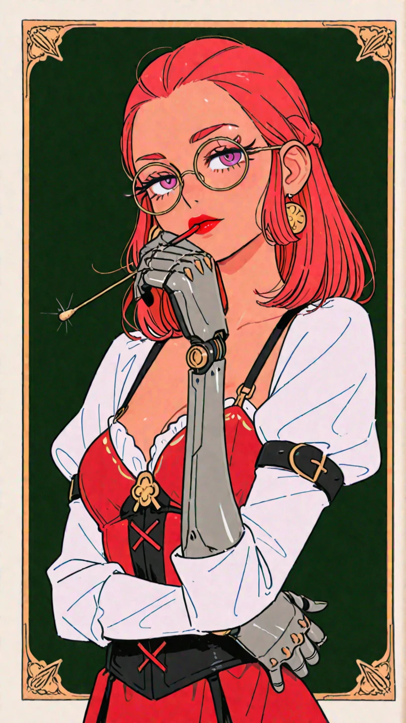 (masterpiece,best quality,absurdres),IncrsPhone,stoned,smoking,red sclera,close up,purah,red glasses, hair ornament, hair stick, red headband,white shirt <lora:StevechopzPhone:1> <lora:Stoned-Concept_Fp:0.8> <lora:purah-nvwls-v3-2:0.7>