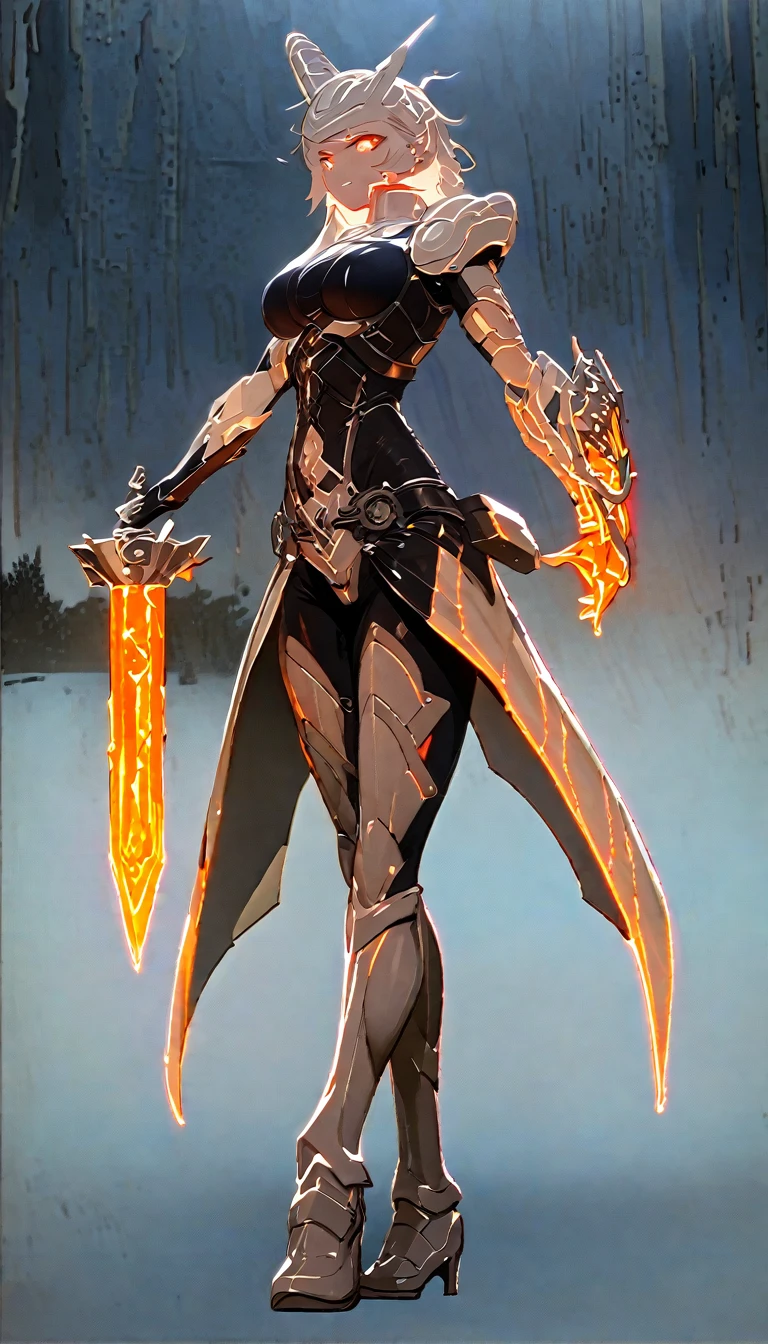 by Wlop, (Masterpiece) (Highest quality:1.4), (Highest Detailed:1.3), absurdres, Odette_ML, large breasts, thick thighs, full body composition, lifelike,smiling, Striking Contrast, Bold Composition, Evocative Intrigue, masterpiece,best quality, beautiful and aesthetic, cinematic composition, dynamic pose, (Rendered in ultra-high definition (UHD) resolution 8K:1.4), RAW,
