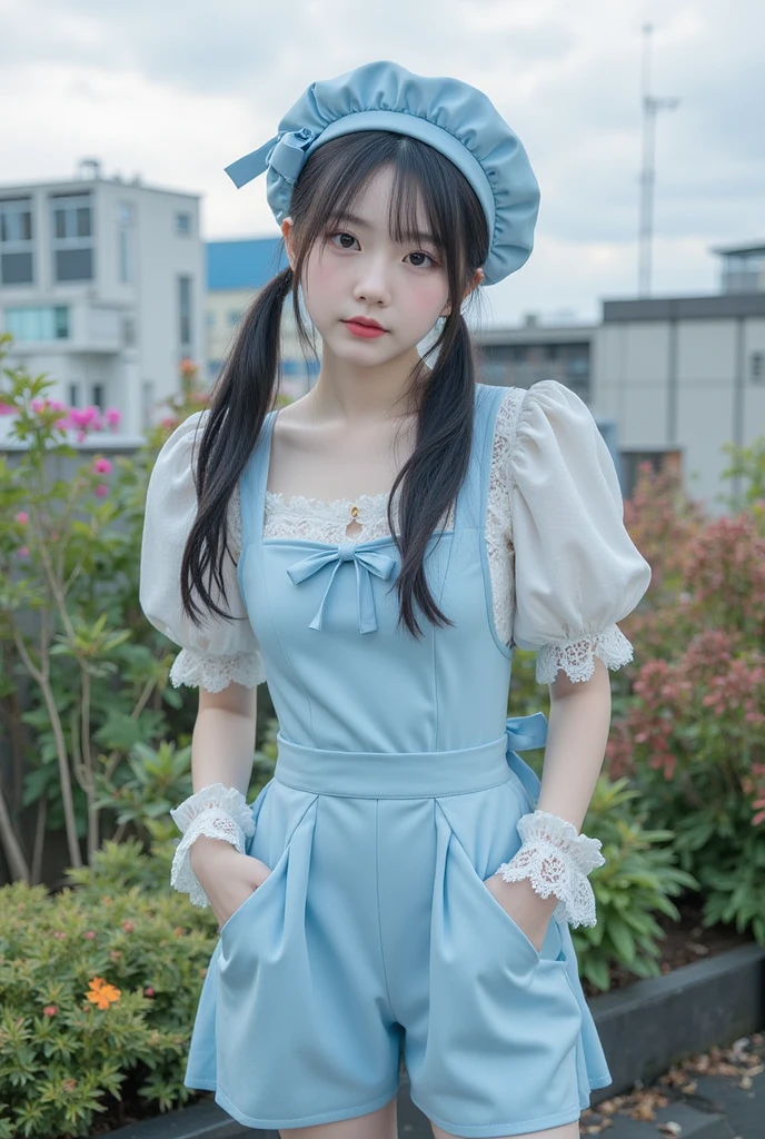 top-quality、​masterpiece、超A high resolution、(Photorealsitic:1.4)、1girl in、Convenience store uniform、enticing、looking in camera、(((shorth hair)))、(((Large ribbon)))、((Ribbon like a butterfly))、Inside a convenience store