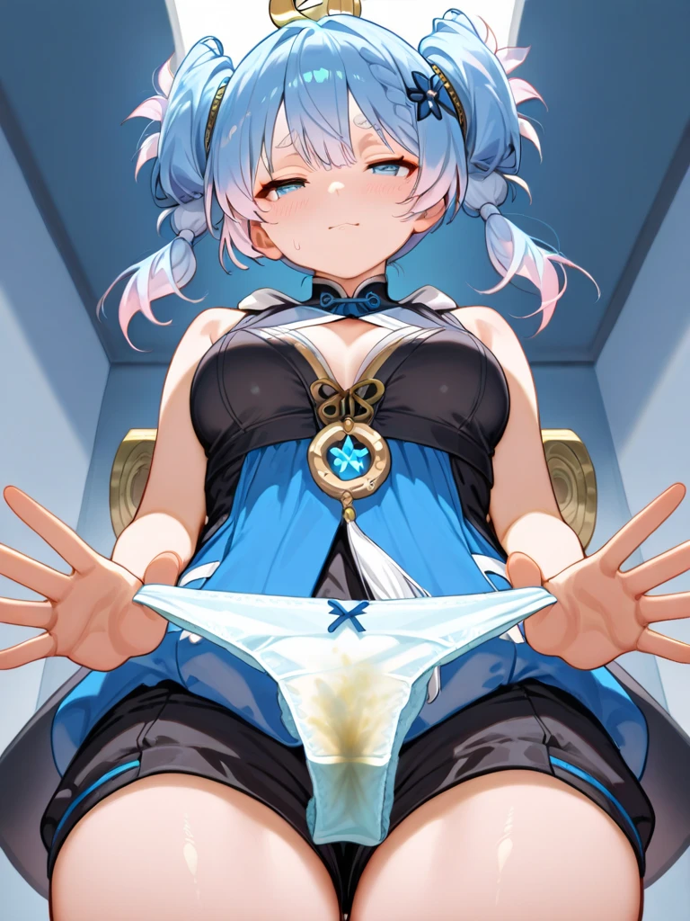 (best quality, masterpiece:1.2), ultra detailed, extremely detailed eyes and face, natural skin texture, detailed skin, natural lighting,
1 girl, rushia_idol, green hair, short hair, double bun, idol outfit, white gloves, blue bow, butterfly hair ornament,
BREAK (orgasm face, closed eyes, aroused, open mouth, gasp, blush cheeks, saliva trail:1.2),
BREAK (vaginal penis), (a man), hetero, (lying on back:1.4), (lady spread legs:1.3), (intense Sex:1.4), (cum out:1.2),
bedroom, bed, from above,