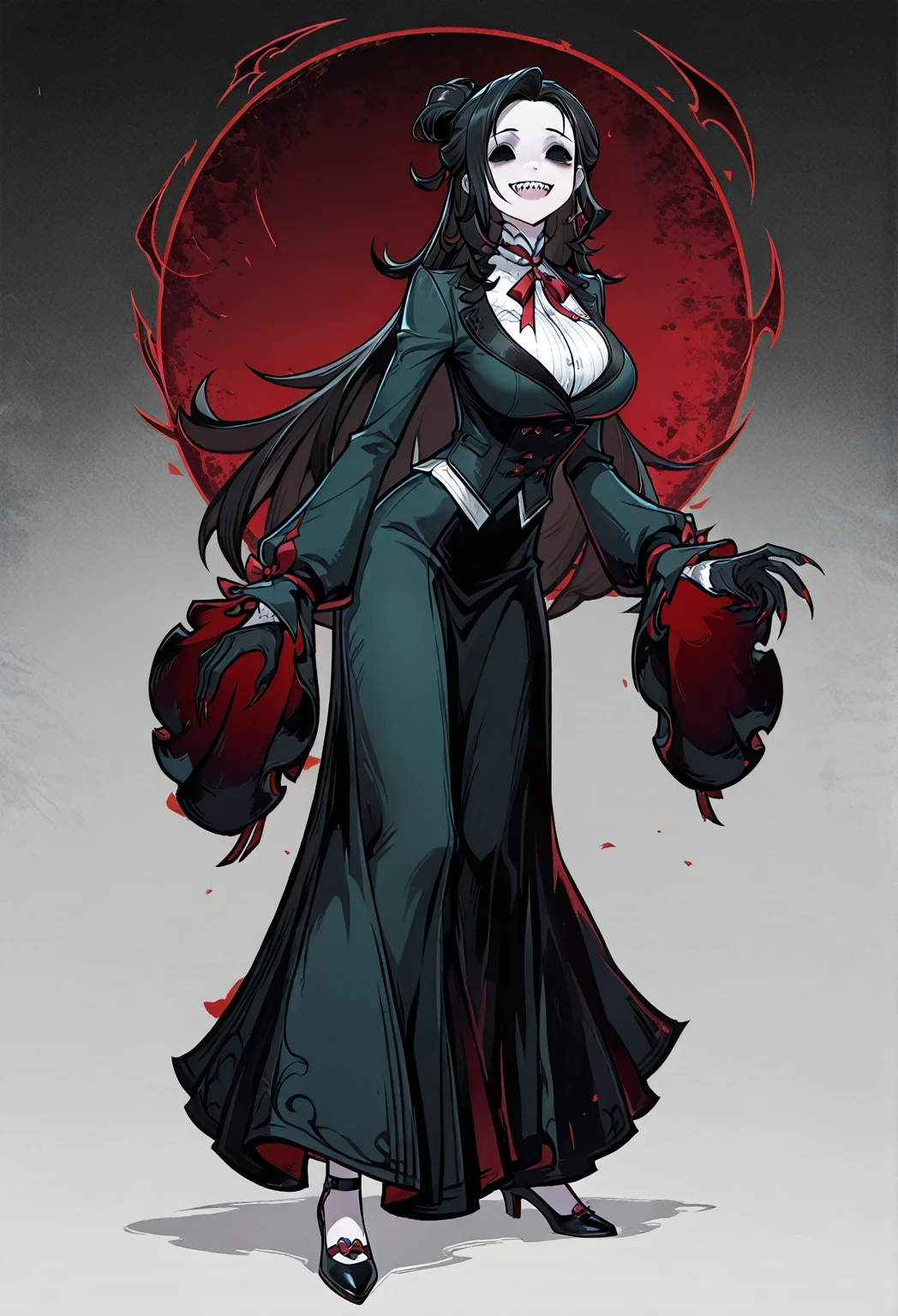 No name assassin, red eyes, cloak, robe, white gloves, dagger, black hair, long skirt, mask, hood, cape, looking at viewer,outdoors, (masterpiece:1.2), best quality, high resolution, unity 8k wallpaper, (illustration:0.8), (beautiful detailed eyes:1.6), extremely detailed face, perfect lighting, extremely detailed CG, (perfect hands, perfect anatomy)