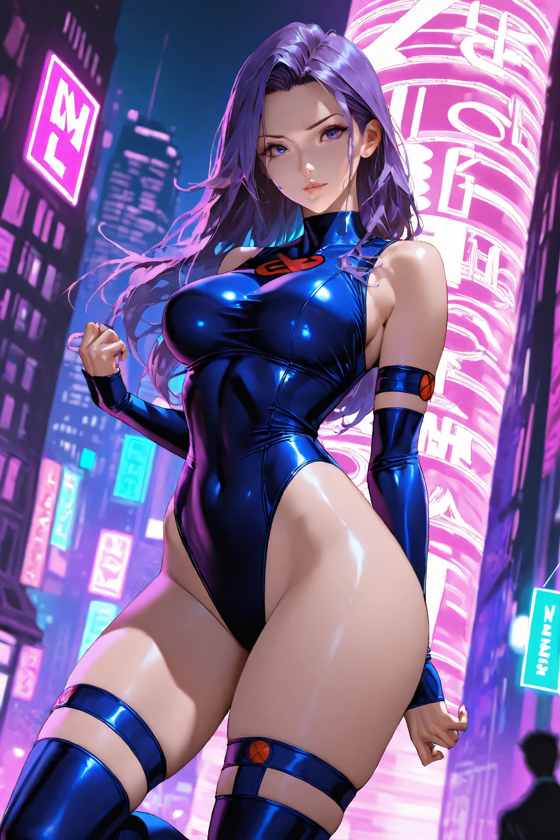 sporty girl with Asian features,(((1girl))),((anime girl with dark hair and turquoise highlights,extremely cute and beautiful walking seductively down the street)),
(large breasts:1.4),saggy breasts,(((Black hair with turquoise streaks:1.35,straight hair,long hair:1.4,colored inner hair,ear breathing))),((heterochromia,eye1 blue,eye2 turquoise,perfect eyes,upturned eyes:1.3,beautiful detailed eyes,finely detailed beautiful eyes:1,big highlight on eyes:1.2,slanted eyes)),((fat)),(((lustrous skin:1.5,bright skin: 1.5,skin tanned,shiny skin,very shiny skin,shiny body,plastic glitter skin,exaggerated shiny skin))),(spider lower abdomen,narrow waist,wide hip,athletic body,inflated legs,delicate detailed fingers,detailed body,detailed arms,human hands,(detailed face)),
cute,slutty,seductive,erotic,(((nsfw))),
((one-piece_swimsuit magenta)),(wearing a one-piece_swimsuit outfit:1.3),(detailed outfit,detailed clothes),
(dynamic pose:1.0),embarrassed,centered,scale to fit dimensions,Rule of thirds,
outdoors,((night view)),(very pretty city neon synthwave,cyberpunk night street Background:1.5,dark sky,thick clouds),future vehicles,((neon lights)),thick clouds,(cyberpunk style,neon lights, (synthwave theme background), lonely street),(((detailed background:1.25))),
(best quality),(high resolution),(sharp focus),(ultra detailed),(extremely detailed),(extremely high quality artwork),8k_wallpaper,(extremely detailed CG 8k),(very fine 8K CG),((hyper super ultra detailed perfect piece)),flawless,(((masterpiece))),illustration,vibrant colors,(intricate),High contrast,Selective lighting,Double exposure,HDR (High Dynamic Range),Post-processing,Background blur,