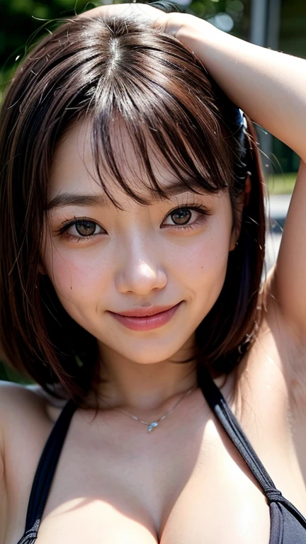 8k,Highest quality,(masterpiece:1.2),(Realistic),(Realistic:1.37),Ultra-high resolution,1 female college student,smile,Beautiful Eyes,Beautiful teeth alignment, In town,(((Cute casual clothes))),Big Breasts,Perfect body,Perfect Fingers,Professional Lighting,gravure,Detailed face and skin texture,fine grain,RAW Photos