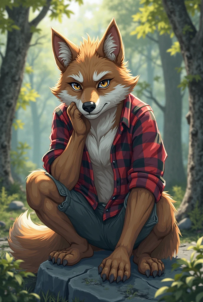 hairy,Beast field,anthropology,
Wolf,Wolf ears,Wolf tail,
Brown fur,blue eyes,
Back,
looking Back,Looking at the audience, Licking lips, giggle,
shorts,
Kneel down,
Paw pads,pink Paw pads,
on the bed,