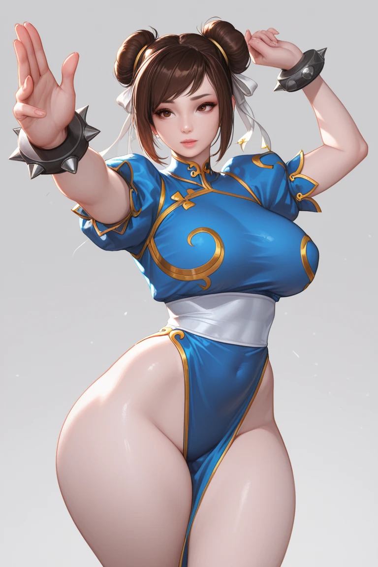 Chun-Li from Street Fight II,Chun-Li Costume,Blue Chinese dress with gold lines,Bunhead、Highest quality, 超High resolution、(High resolution)、(8K)、(Very detailed),Diagonal bangs、masterpiece, Highest quality, masterpiece, Highest quality, Brown eyes with white sclera, Bad move -5, alone, 1 Girl, Brown Hair, From SF2, Muscular woman, Blue clothes, pantyhose, Pelvic Curtain, Puff short sleeves.
His hands are tied up with a thick rope。
Both legs are tied with a thick rope。
On one knee。
pantyhoseは切り刻まれている。
The blue cheongsam is cut into pieces。
Her breasts are peeking out from the crack。
Bleeding from arms or legs。
Crippling。
I am in agony。
You are under attack by an enemy。
I'm somehow maintaining my posture。
