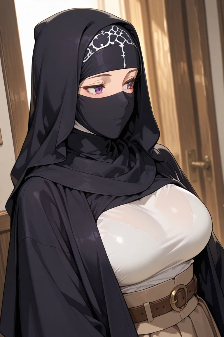 ((best quality)), ((masterpiece)), (detailed), ((POV)), ((Blowjob)) A hijab girl put my penis inside her mouth, blowjob, penis inside