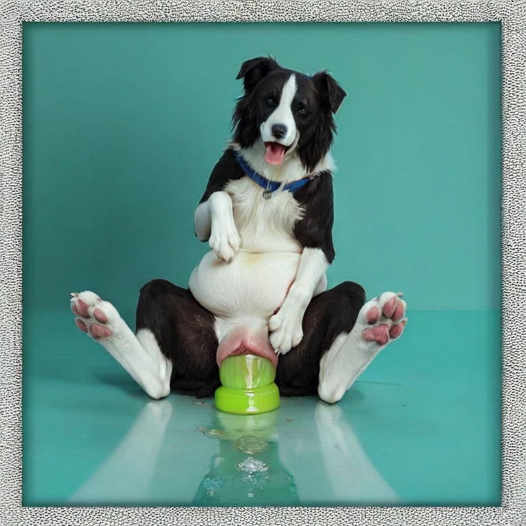 ((((bernese, feral)))), indoors, masterpiece, high quality, realistic, detailed background, ((((rear view, on all fours, huge canine penis, huge canine knot, ???? knotting, autopenetration, ????, ass, ?????, ?????????, paw, excessive ???, penisbiggerthanbody)))