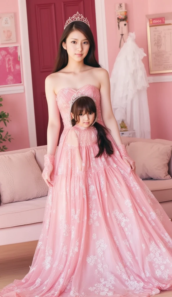 Beauty dress, black dress, long hem of the dress, fluffy dress