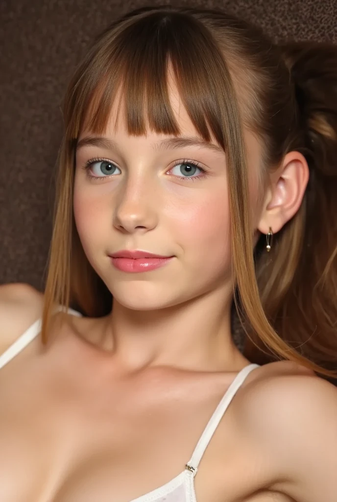 ((best quality)), ((masterpiece)), (detailed), perfect face, innocent face, pig tail hair, Beautiful nude czech girl massive breast licking man’s ass hole
