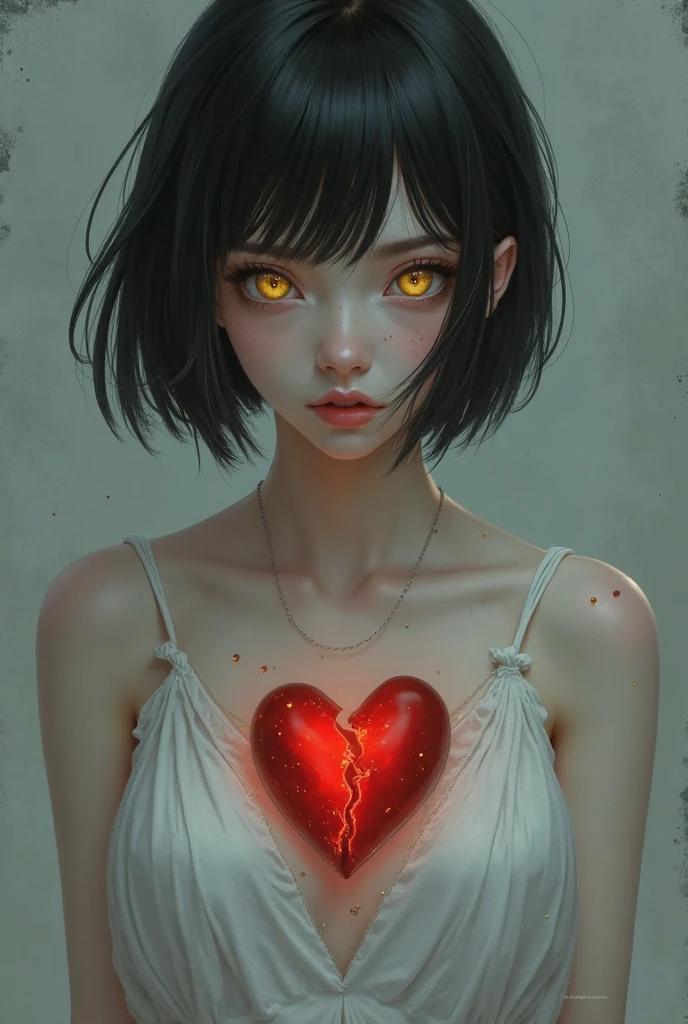 Heartbroken with shards and drawing bandages