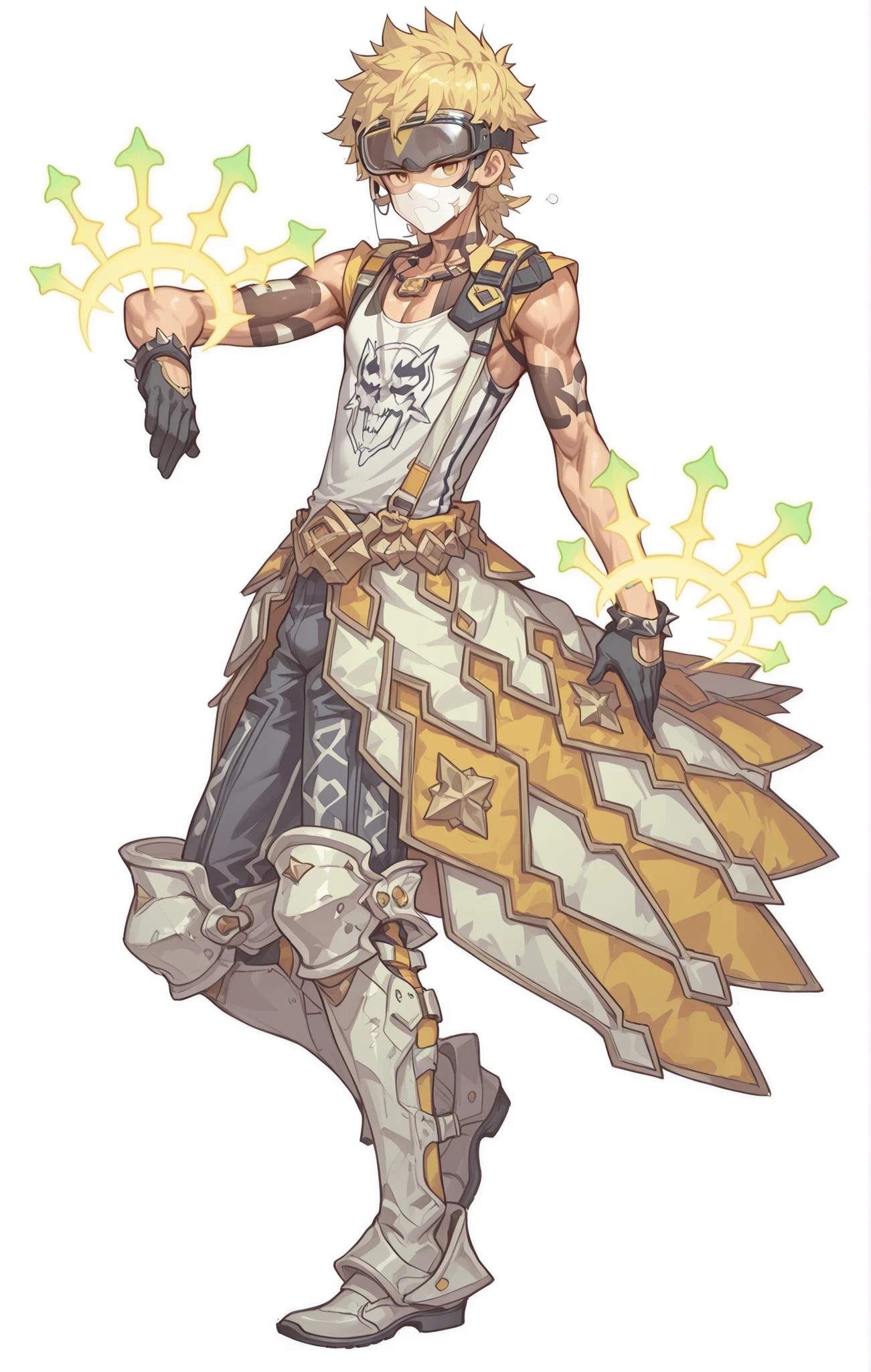  A single muscular Zelda with big arms and nice short hair and marked abs, wide waist and defined legs, big and muscular in a bikini with two arms and a big ass, marked abdominals smile with two legs and five fingers on her hands 