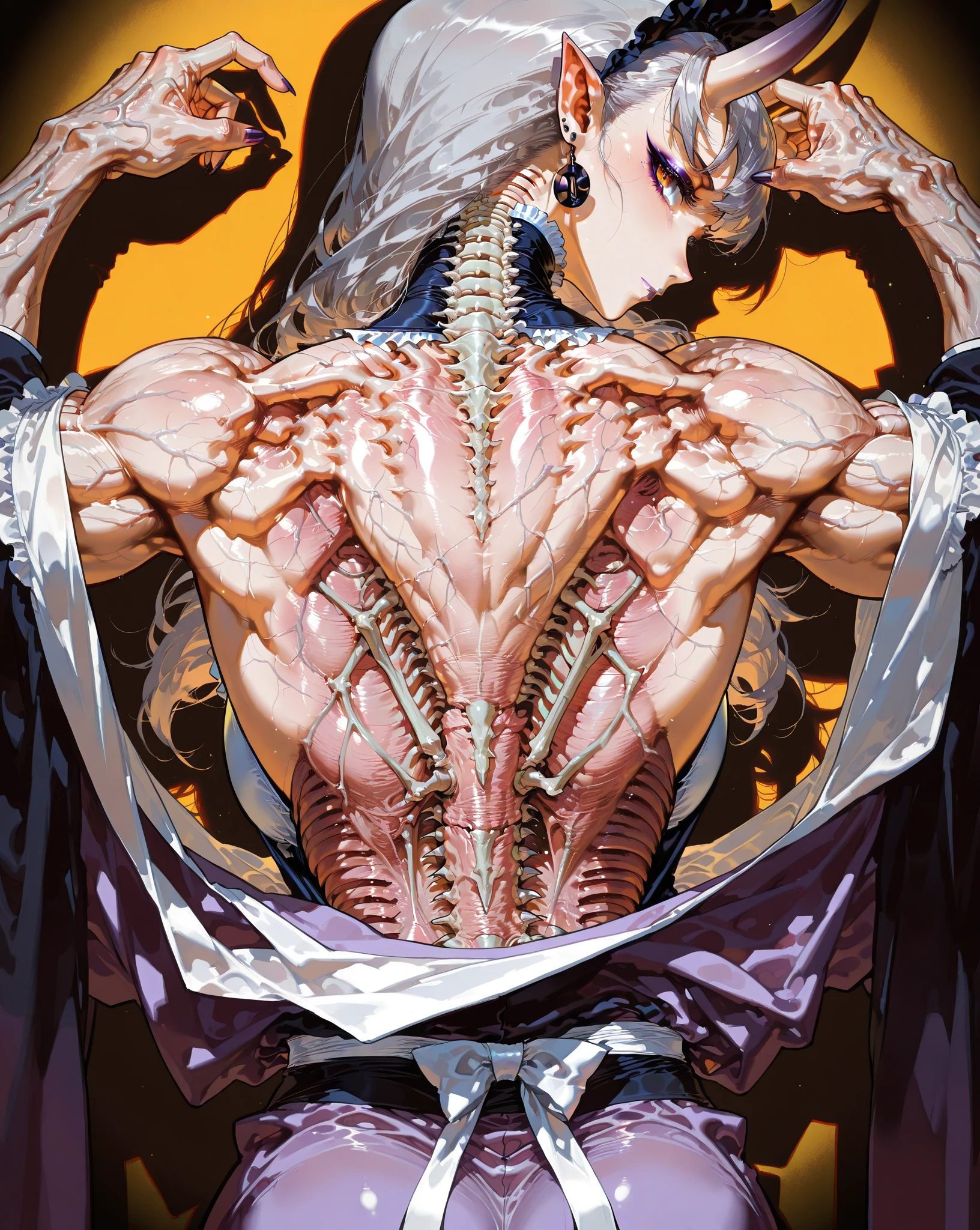 maki zenin, jujutsu kaisen, muslce mommy, sexy pose, nsfw, sweating,big tits