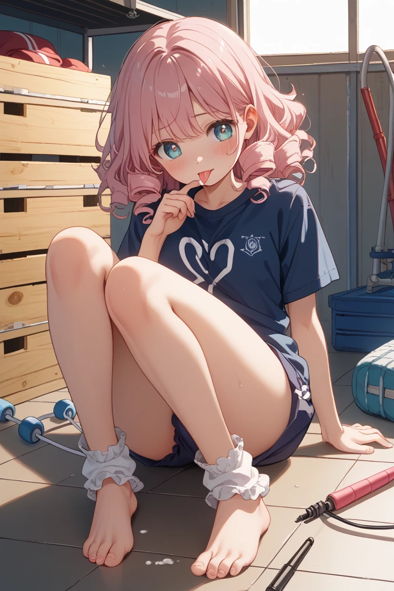 Tabletop, highest quality, One Girl, alone, Julie swims, tie shirt, Bikini under clothes, necklace, Short shorts, Visor Cap, Sitting,Spread your legs,Medium chest,Browsing Caution,((I can see the lines of her pussy.))、Wet