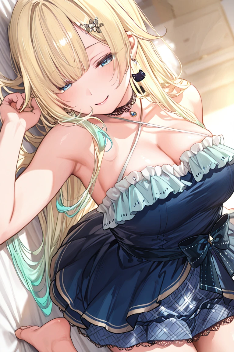 Masterpiece、Highest quality、Super detailed、1 girl、Blonde、Twin tails、Fluffy and soft long hair、Big Tits、Cleavage、I'm taking physical education classes at school、Schoolyard、Sweat