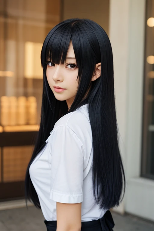 Anime Girl with Long Black hair