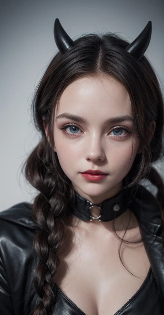 child with red lips, Young children, dominatrix, , Enamel, Bondage Fashion, Small choker, extra detailed face, very fine teeth, very detailed lips, highly detailed intraoral, Shiny hair, Shiny skin, Fair skin, 4K, Sony α7III, photos realistic, Extremely realistic, masutepiece