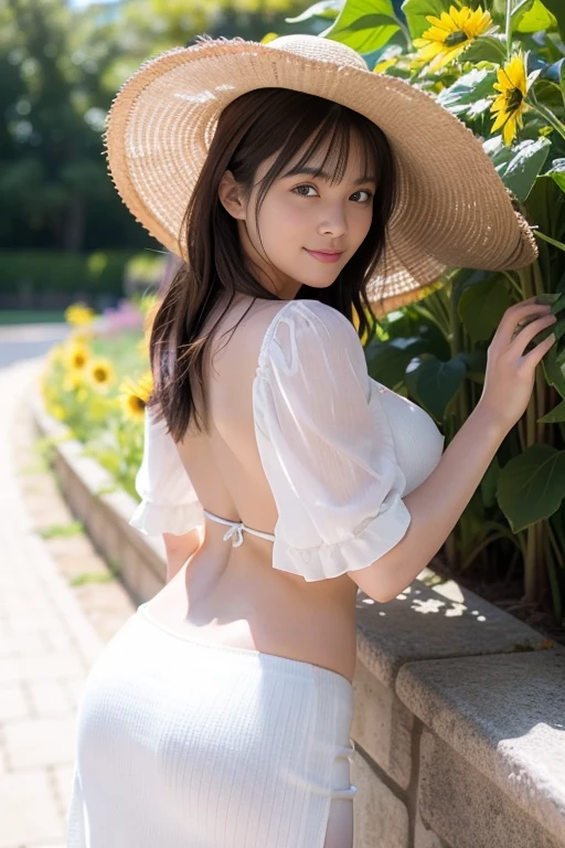 So adorable, Seaside, Japanese Girls, (Portraiture, close:1.2),Exposed forehead, Scrunchie,( cheek,Glossy Lips:1),Frilled bikini, View your viewers, ,Sweaty, (Baby Face:1.19), (Suggestive, smile:0.7), (Pale skin:1), (From the side), sunset, catch_Light, masterpiece, Highest quality, Very detailed, sexy, On the Farm,Wearing a big straw hat、(Sometimes you can see the spread anus) ,(super ultra micro rope:)、Blonde woman, (Very young breasts:1.1),(Very small breasts:1.1),(Very young face and body:1.25),Ahegao Orgasm Double Peace,(Very beautiful perfect shaved pussy:1.25),(Sometimes 99 from the bottom% and or sometimes 2% Diagonally below back),(hour々はsmile Or laugh out loud),(((Sometimes they lift their buttocks and stick out their anus:1.2))),(Sometimes the nipples, vagina and anus are fully visible:1),((Sometimes your face looks too young:1.2)),(Sometimes the clitoris pumps:1.2),(Sometimes her breasts are exposed:1.2)