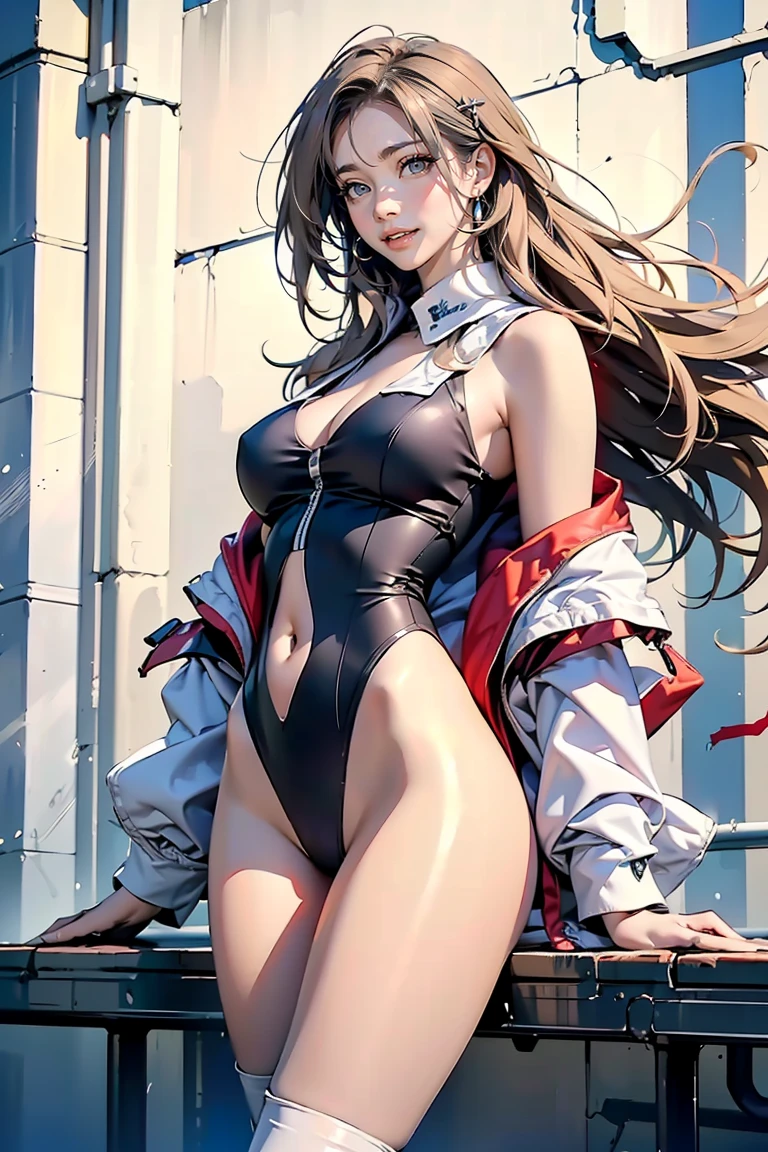 1 woman, long hair, large breasts, ((detailed eyes:1.2, brown eyes)), ((superhero outfit, fishnets, underboob)), nsfw, sexy, sensual, masterpiece, top quality, best quality, official art, beautiful and aesthetic:1.2), extreme detailed, colorful, highest detailed