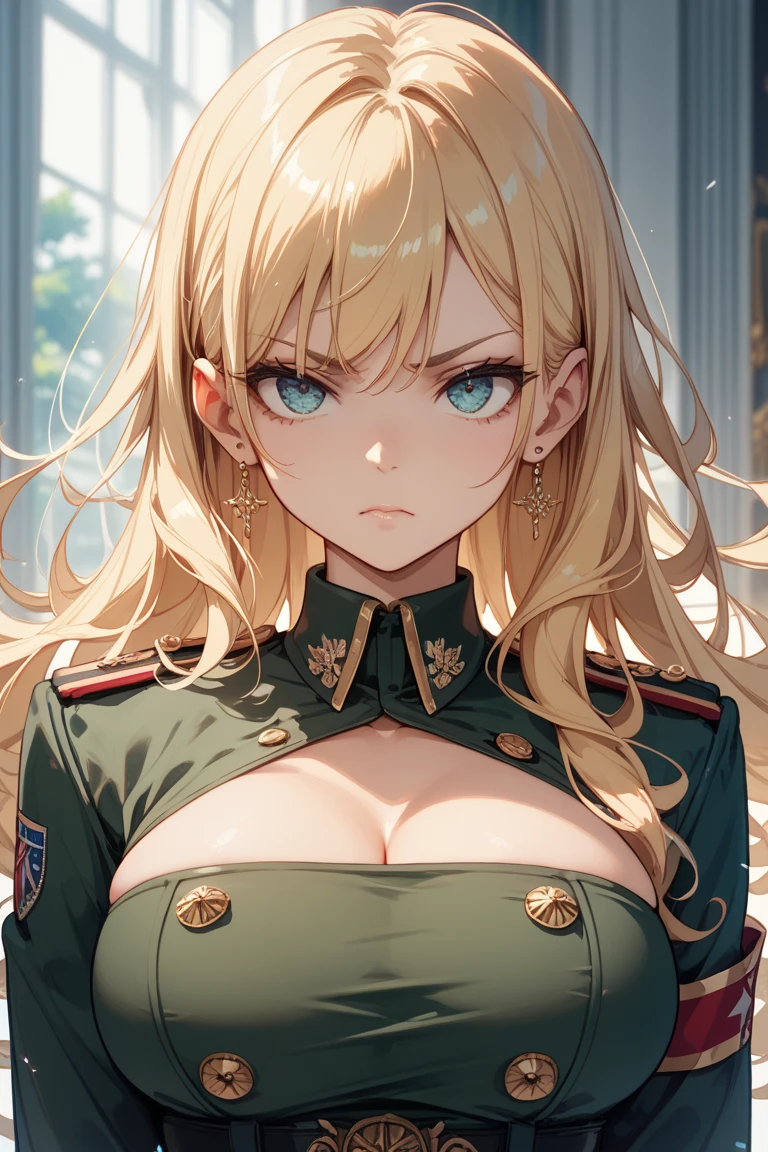 Military woman (( no breast / long blonde hair/ arme en mains ))