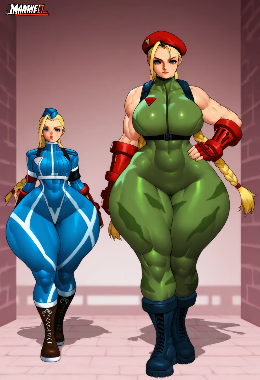 Vault-girl, vault 111 jumpsuit, 1girl, bursting breasts, breast expansion, large breasts, crossed arms, vibrant blue eyes, blushing, long blonde hair,