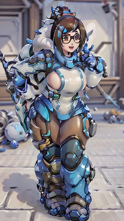 a woman in a blue outfit is posing for a picture, echo from overwatch, from overwatch, extremely detailed artgerm, thicc, cutesexyrobutts, pale blue armor, bikini armor female knight, armor girl, thick armor, skintight silver armor, style artgerm, covered in full silver armor, thick smooth warframe thighs