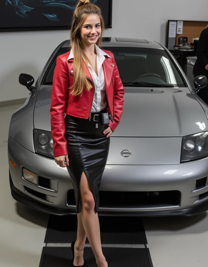 masterpiece, 1 extremely beautiful girl in a fashionable sexy Tesla outfit, at the Tesla headquarters next to a Tesla robot, the girl is 20 years old, detailed eye, brunette with blue undertones, curve cut hairstyle, top-quality, high resolution (Realistic ity: 1.4) tall ( 5 ft 9), skinny, fit, tanned, beautiful hands, long legs, tanned, detailed blue eyes, cinematic lighting, european beauty, italian, super beauty, beautiful skin, (A hyper-realistic). (8K). (detailed). (beautifully detailed eyes), (ultra-detailliert), (wall-) (Natural smile), beautiful white teeth, very beautiful hair. A detailed face, bright lighting, professional lighting. (The costume fashionable sexy Tesla outfit, at the Tesla headquarters next to a Tesla robot). Extremely realistic photo. (((photorealistic))). ((( ffashionable sexy Tesla outfit, at the Tesla headquarters next to a Tesla robot in a Tesla environment))). detailed hands. each hand has 5 digits, the digits have to be as long as a digit should be. each digit needs to have a nail. (((fit girl))). ((( fashionable sexy fashionable sexy Tesla outfit))). 35mm, F/2.8, insanely detailed and intricate, character, hypermaximalist, elegant, ornate, beautiful, revealing, appealing, attractive, hyper-realistic, super detailed, popular on Flickr. 35mm
