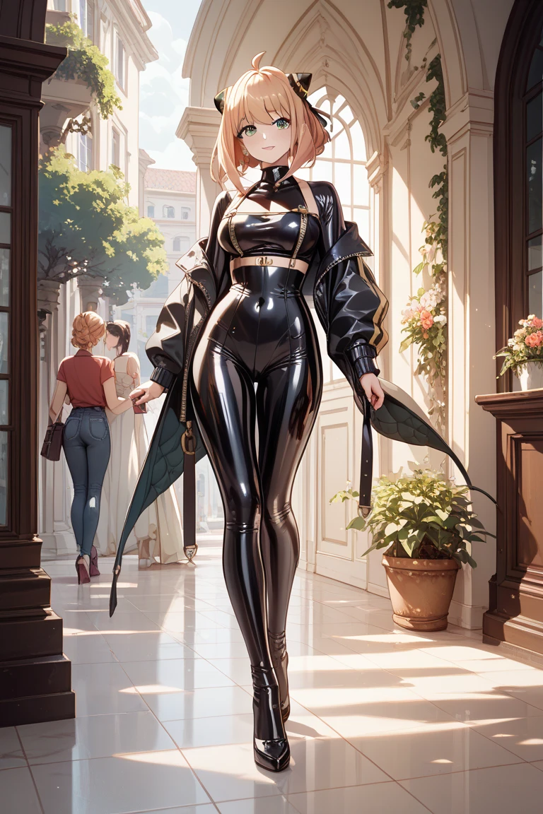 (masterpiece, best quality:1.2), 1girl, solo, brown hair, medium hair, sidebuns, brown eyes, gray tigh clothes, leggings, small breasts, turtleneck sweater, leg warmers, arm warmers, cape, cowboy shot, outdoors, full body, victorian, london,   <lora:Beatriche sdxl_lora:1>