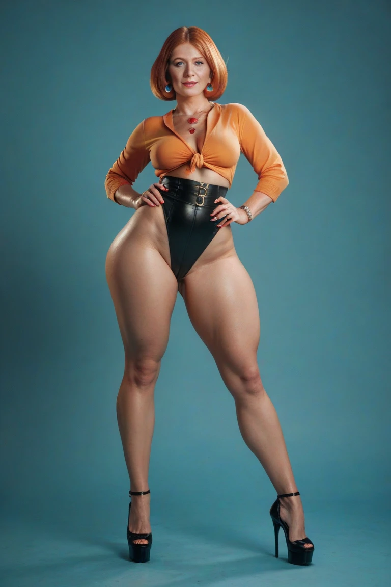 una mujer en bikini camina por una pasarela luciendo un bikini negro, curvy Figura de reloj de arena, caderas anchas, cintura delgada y caderas gruesas, Thicc, wider hips, Modelo de bikini, , Figura curva, Ella tiene un vientre redondo y gordo y tembloroso, Figura de reloj de arena, curvy model, La mujer es curva, fit curvy physique, Mano en las caderas