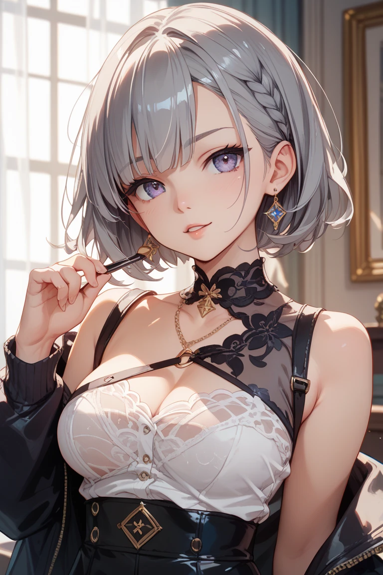 sexy and cute at the same time, short haired, in her 20's