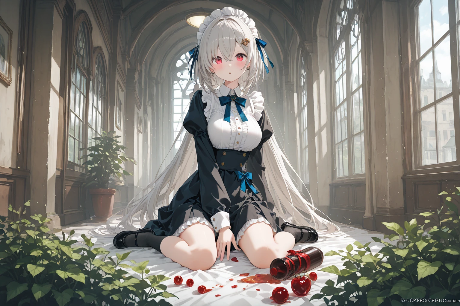 Alice Rabbit dark darkな雰囲気 包丁を持っているRabbit Rabbitのクローズアップ There is blood on the knife Picture books Picture booksのテイスト