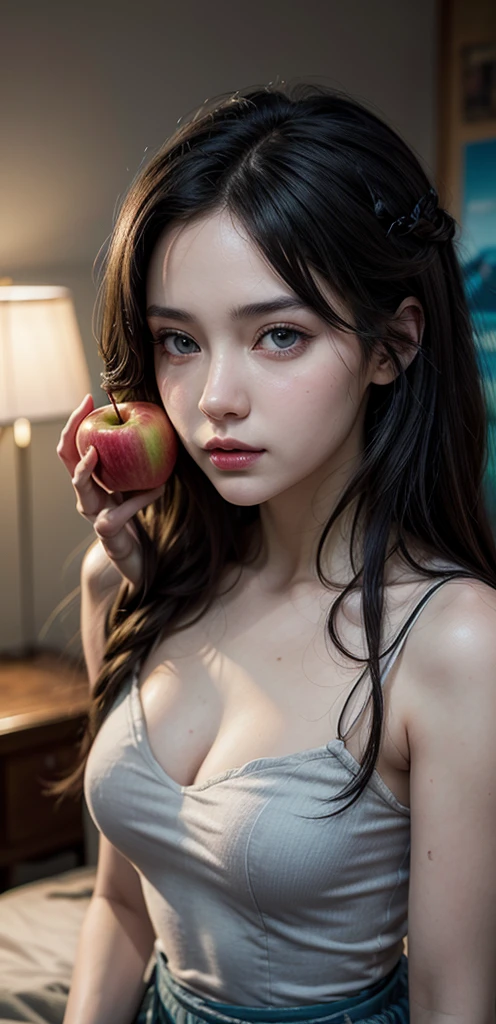 nsfw,8K,young girl、naked、Eating apples, pixiv, given, pixiv, High freshness, high resolution