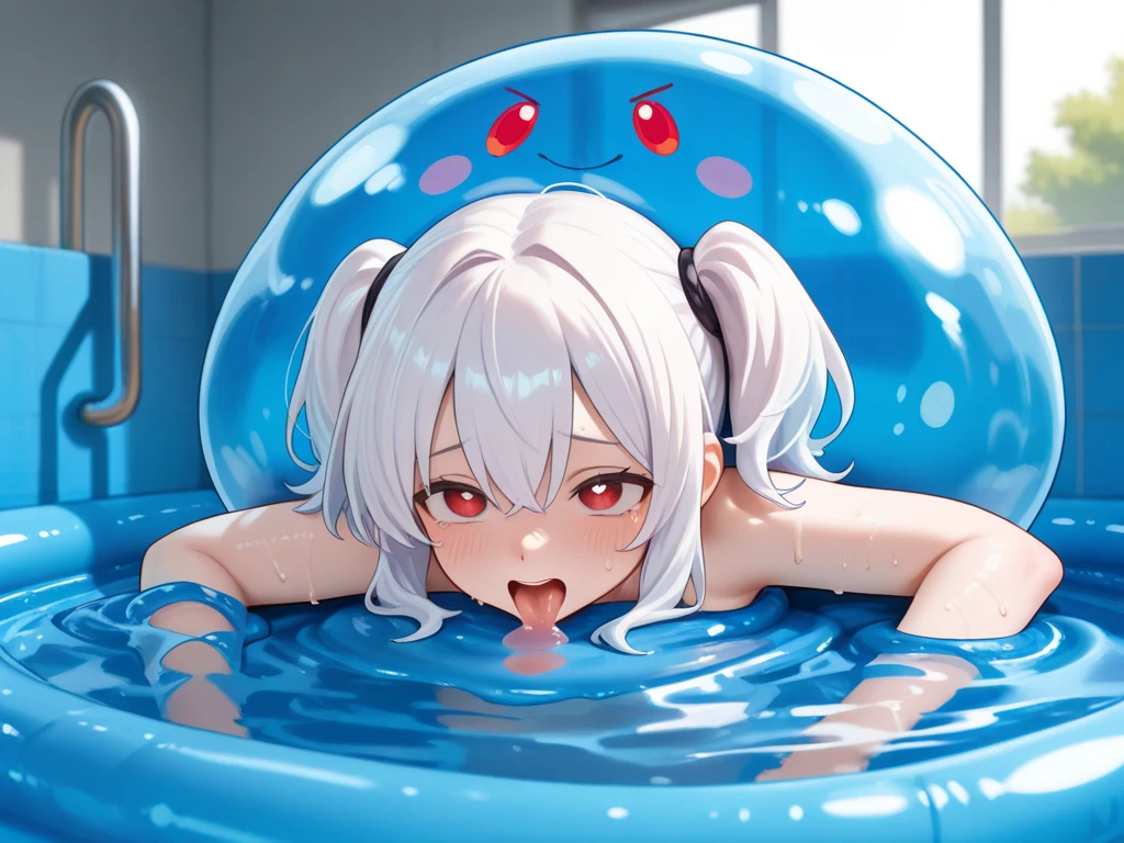 (8K、Best image quality、Highest quality、masterpiece)、Detailed face、((One ))、Beautiful breasts、vapor、Browsing Caution、Estrus、16 years old、Best Bust、Medium Bust))、Full Body Focus、Twin tails、(Child&#39;s body shape)、Completely naked、Small breasts、Small Ass、Beautiful cat、Showing pussy、Red nose、Mass feeding、Squirting、happiness、Open your arms、Looking up from below、Please open your mouth wide、saliva、Breast milk squirting、Sweating、Pure white hair、Blue Eyes、(Pee big squirt)、(Pee big squirt)