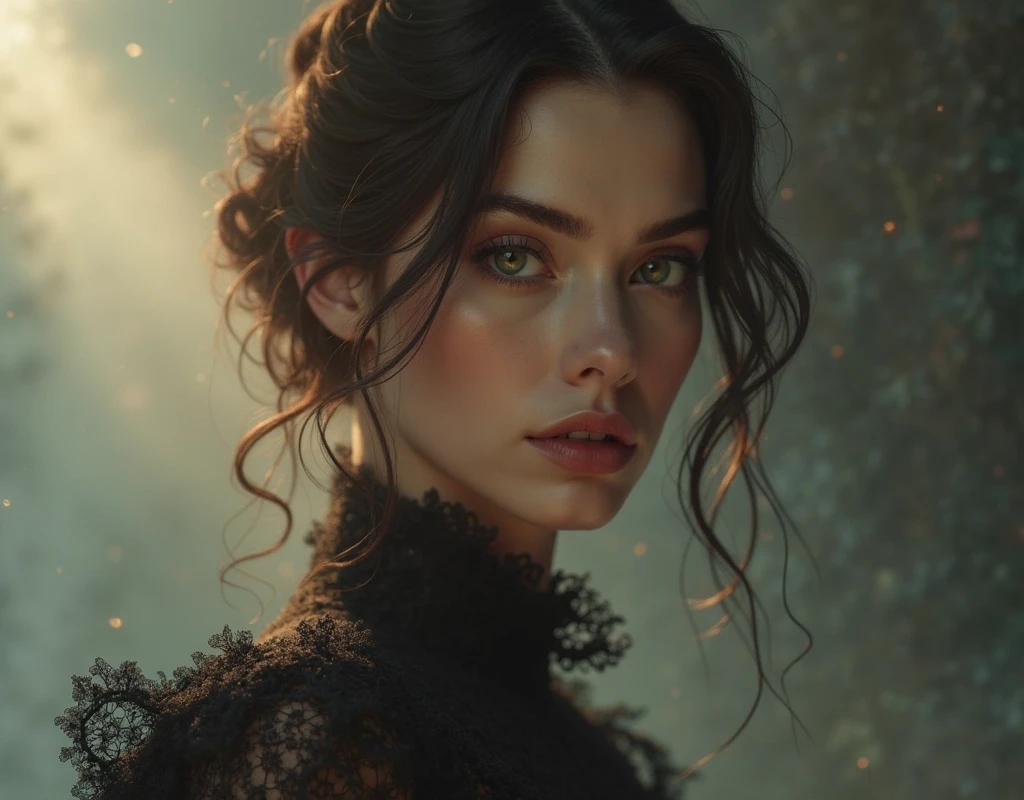 a woman, in elegant dress <lora:RebeccaF:1.0> <lora:LowRA:0.4> cinematic, close up, (Surrealism), dreamlike , distorted , abstract , symbolic